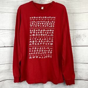 Pokémon 151 Sprites American Apparel Red Long Sleeve Shirt Large Gen 1 Pixel